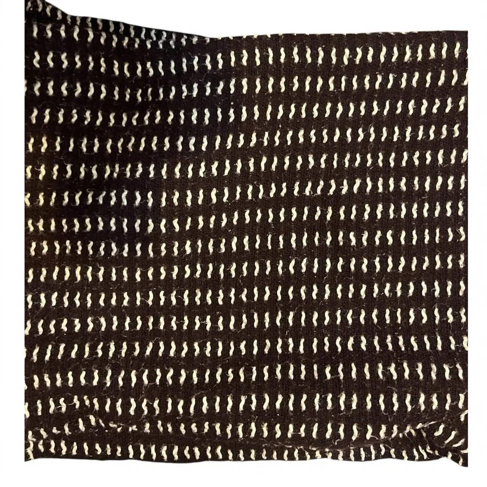 West Elm Burgundy Plum Maroon Dash Stitch Throw Blanket